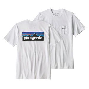 SHIPS TODAY Never worn Patagonia white short sleeve pocket top with back graphic